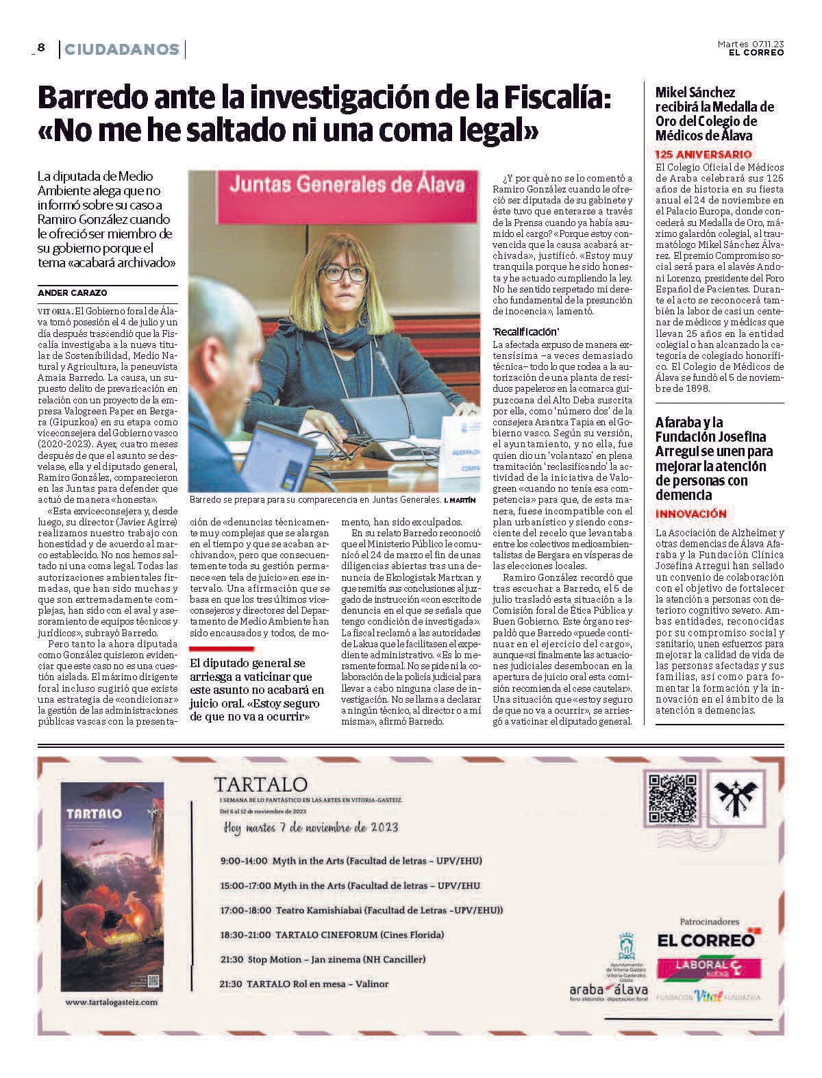 Programación del miércoles - Tartalo Festival